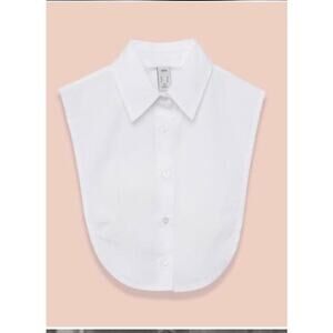 Le Cou Dickey White Point Collar Mock Shirt M/L Layering Classic Top